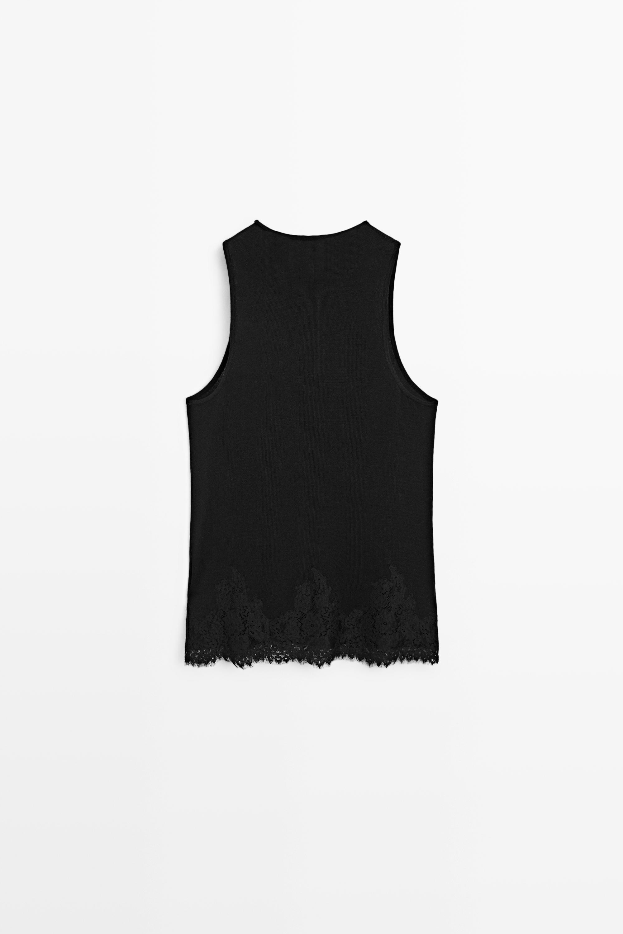Lace detail halter top